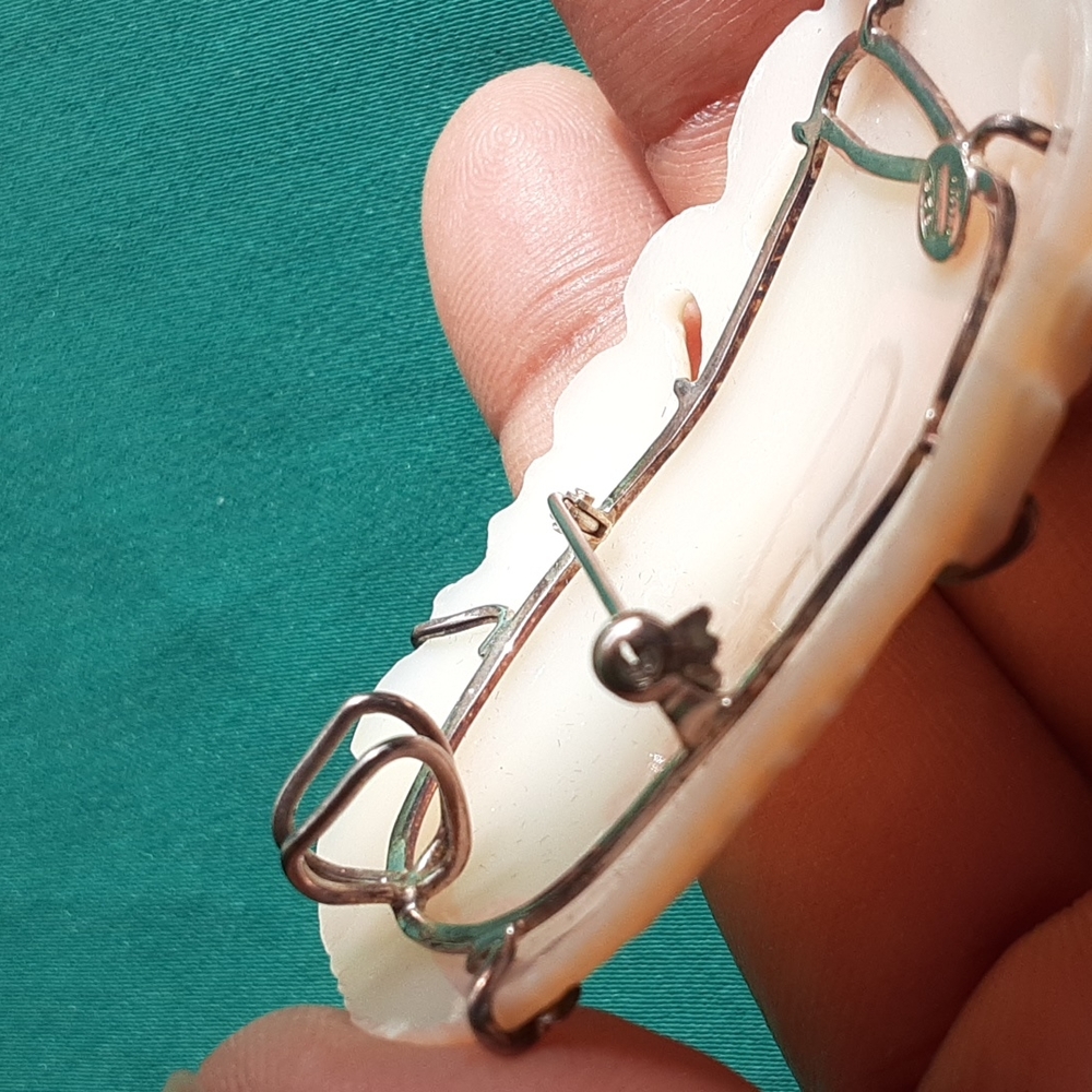 925 Genuine Hand Carved Cameo. Italy. Brooch, Pendant. FIRM. - Picture 12 of 17